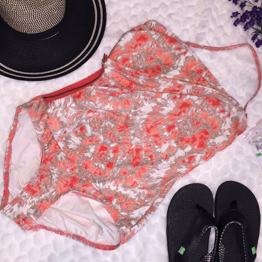NEW 8 Michael Kors 1PC Faux Wrap Side Zip Swimsuit